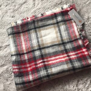 Red Plaid Blanket Scarf